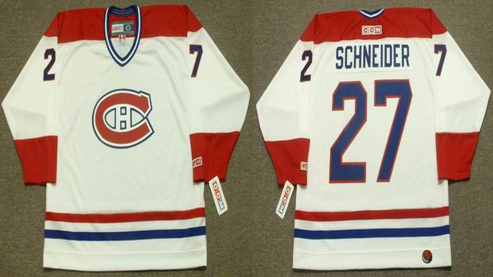 2019 Men Montreal Canadiens 27 Schneider White CCM NHL jerseys